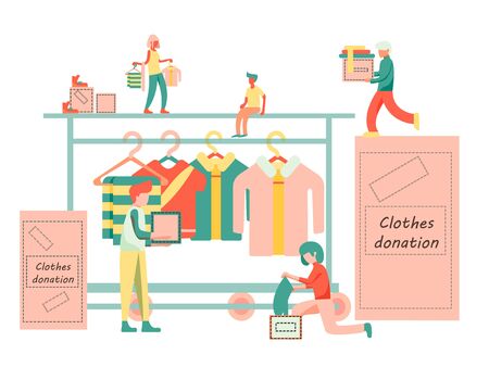 Donation clothes concept vector illustration for banners and templates.のイラスト素材