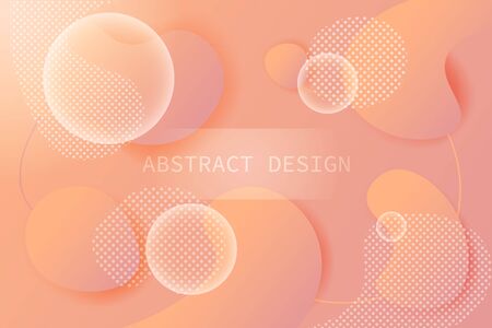 Fliud cute baby geometric cover design. Trendy romantic futuristic gradient shapes background. Abstract pink and orange modern liquid wallpaper for banner or magazines.の写真素材