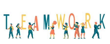 Teamwork concept for business presentation. Teamwork idea banner for templates.のイラスト素材