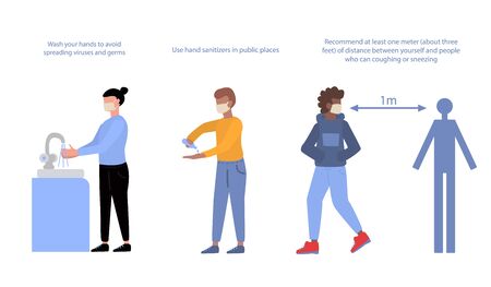 Steps To Hand Washing For Prevent Illness And Hygiene, Keep Your Healthy, Sanitary, Infection, Sickness, Healthyのイラスト素材