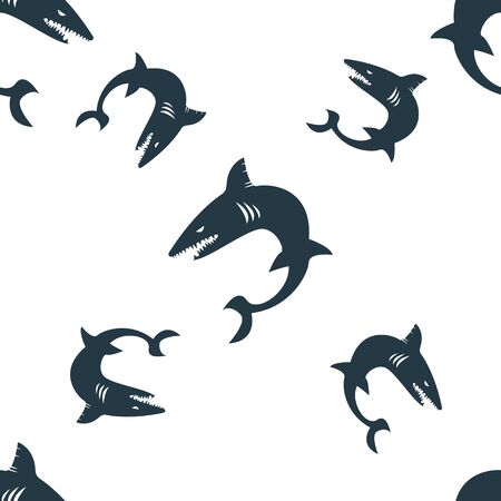 Seamless pattern with swimming sharks vector illustrationのイラスト素材