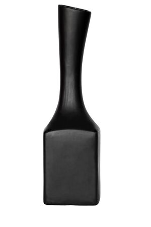 Black Vase isolated on whiteの写真素材