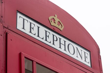Traditional english red phone boothの写真素材