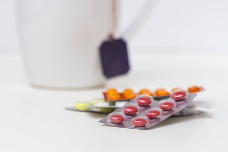 Pills and Teaの写真素材