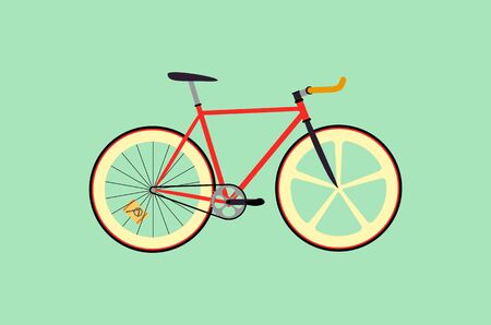 Fixie bike flat design illustrationのイラスト素材