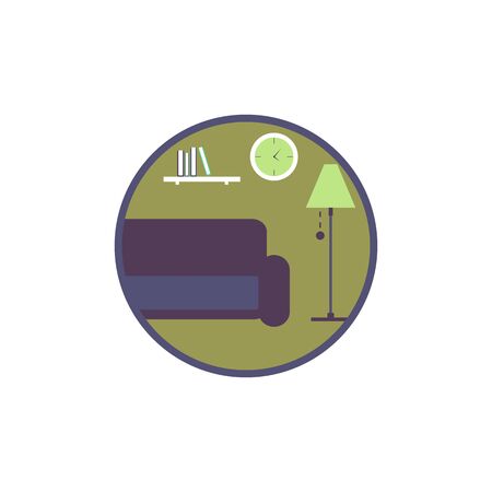 Living room flat design iconのイラスト素材