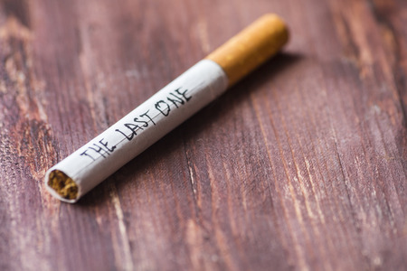 The last cigarette . Quit smoking conceptの写真素材