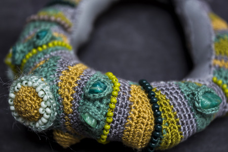 Handmade crochet braceletの写真素材