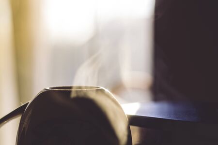 Brewing hot coffee