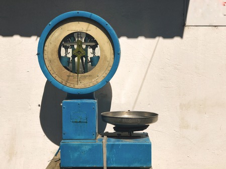 Vintage soviet market weighing scaleの写真素材