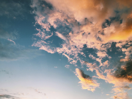 Colorful sky and cloudsの写真素材