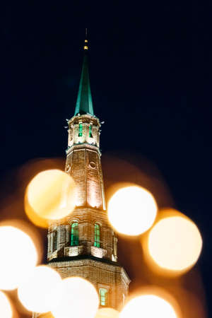 new year night at the Kazan Kremlin, Syuyumbike towerの写真素材
