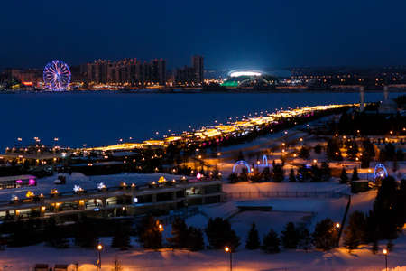 Kazan Kremlin decorated for the celebration of the new yearの写真素材