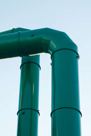 A small Chemical Plant with all the pipes and multi colors which could be a hazard to public healthの写真素材