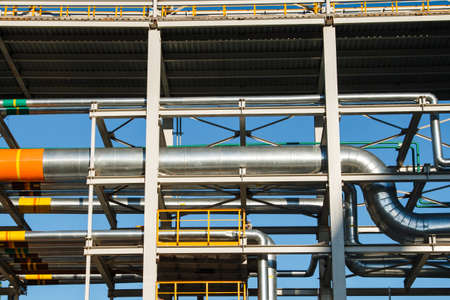 A small Chemical Plant with all the pipes and multi colors which could be a hazard to public health
