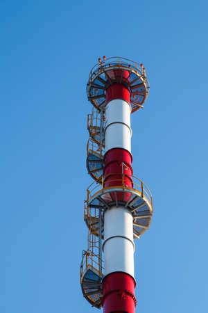 A small Chemical Plant with all the pipes and multi colors which could be a hazard to public healthの写真素材