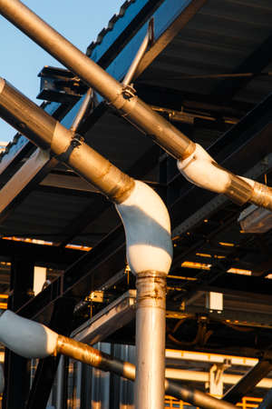 The production yellow green white building Territory of the plant