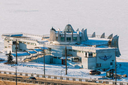 beautiful Winter cityscape panorama of Kazan. Tatarstan, Russiaの写真素材