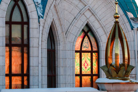 Qolsharif Mosque in Kazan Kremlin. Is the largest mosque in Russia and Europe and a symbol of Tatarstan. Very important touristic place with unique architectural style.の写真素材