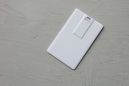 Corporate branding mockup template, isolated on wooden and leather background.の写真素材