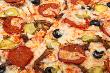 Pizza texture close up top viewの写真素材