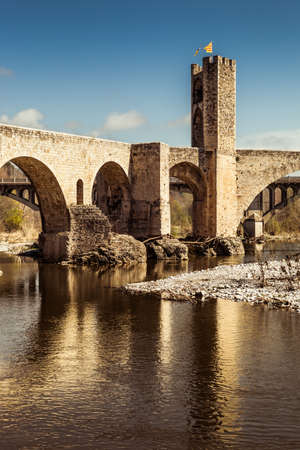 Medieval bridge of Besalu in high resolution. Costa Brava.の写真素材
