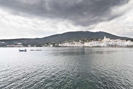Different point of view of this beautiful place of Costa Brava called Cadaques, near of Daliの写真素材