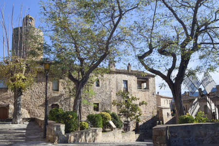 View of the heart of Pals, a medieval village at Costa Brava, Catalonia の写真素材