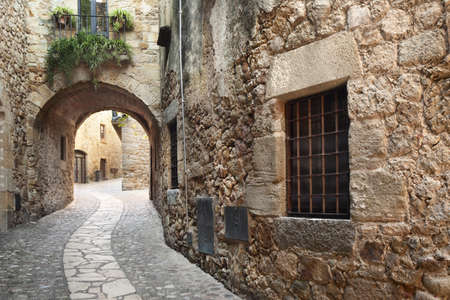 Pals, a small gothic mediterranean village, near the sea in the heart of Costa Brava.の写真素材