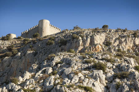 Medieval Castle of Torroella de Montgri, called "El Montgri" at the top of the hill, Costa Brava.のeditorial素材