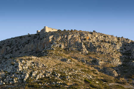 Medieval Castle of Torroella de Montgri, called "El Montgri" at the top of the hill, Costa Brava.のeditorial素材