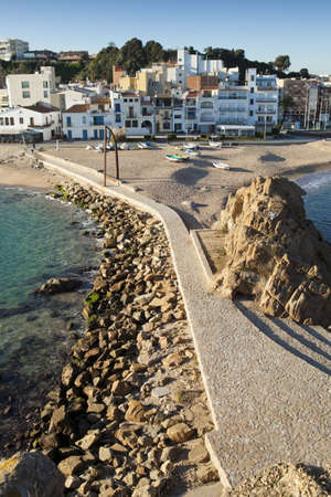 View of the "Sa Palomera" beach in Blanes, the start point of Costa Brava, Girona.の写真素材