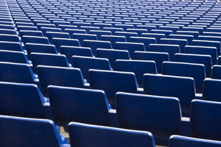 View of a large number of stadium blue seats.の写真素材