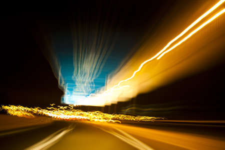 View from a car in a empty highway.の写真素材