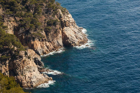 Aerial view of this great Costa Brava cliff. Girona, Spain.の写真素材