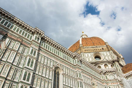 Low angle view of Duomo's Dome, made it by Brunelleschi, Firenze.の写真素材