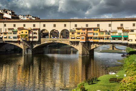 View of Ponte Vecchio in the afternoon. Firenze, Italy.の写真素材