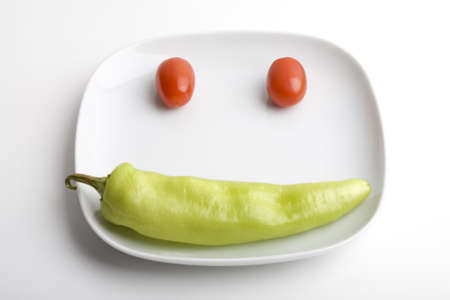 A fun dish of healthy food.の写真素材