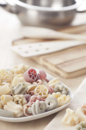 Dish of an italian raw handmade pasta ready to cook!の写真素材