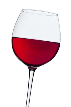 Red wine glass isolated on white.の写真素材