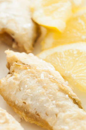 Fresh fried fish ready to eat!の写真素材