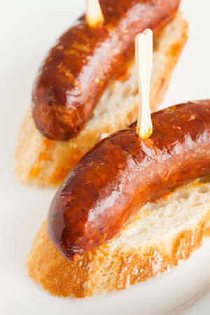 Spanish chorizo tapas. Typical spanish pub food.の写真素材