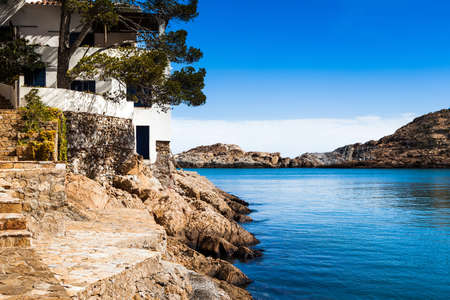 Beach landscape of this small Costa Brava village called  Sa Tuna  in Begur のeditorial素材