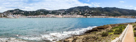 Port de la Selva, nice small traditional village in Costa Brava, Panoramic version.の写真素材