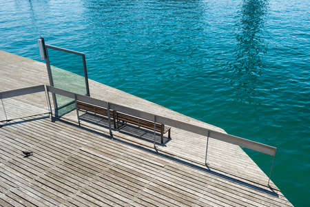 Architectural detail of Barcelona harbor の写真素材