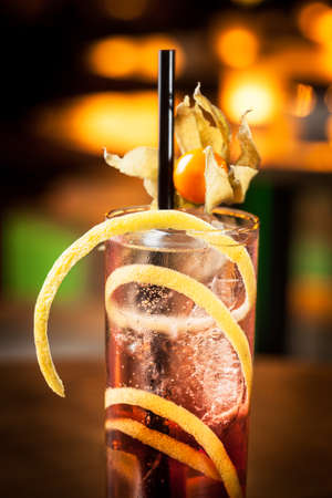 Cold soda drink in a night party の写真素材