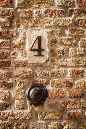 Old ring in a brick wall.の写真素材