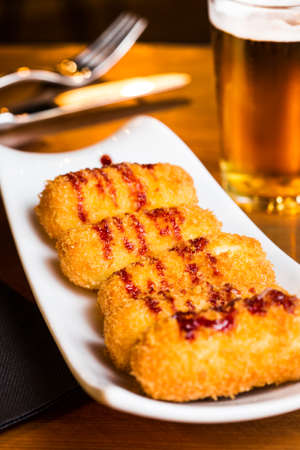 Great cheese sticks ready to eat.の写真素材