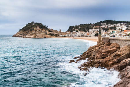 Tossa de Mar in a cloudy day. Costa Bravaの写真素材