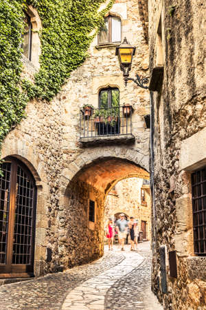 Picturesque medieval village of Pals, Costa Brava.の写真素材